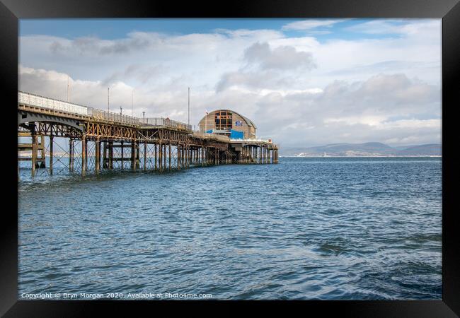 Mumbles pier with the new lifeboat house Framed Print by Bryn Morgan