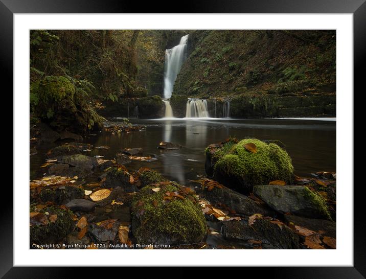 Sgwd Einion gam, waterfall of the crooked anvil Framed Mounted Print by Bryn Morgan