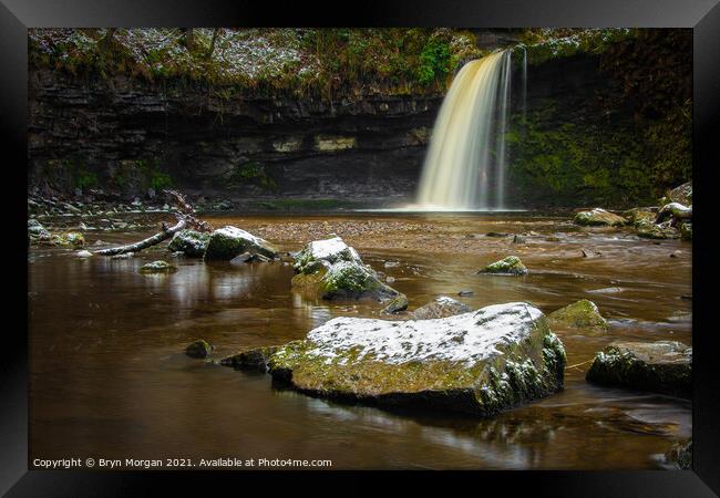 Sgwd Gwladys waterfall, the Lady waterfall Framed Print by Bryn Morgan