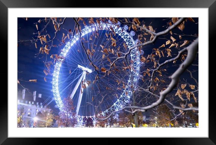 London Eye at Winter                               Framed Mounted Print by Mike Evans