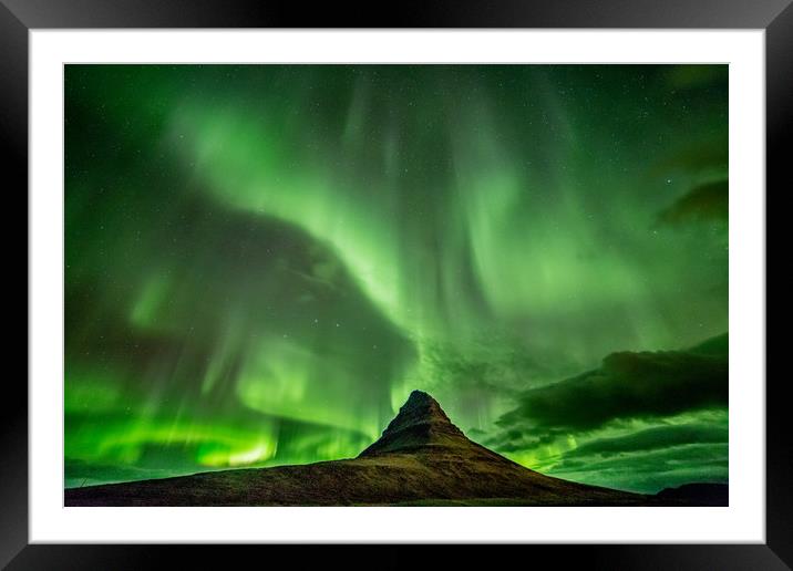 "Aurora Peak" Framed Mounted Print by Steve Lansdell