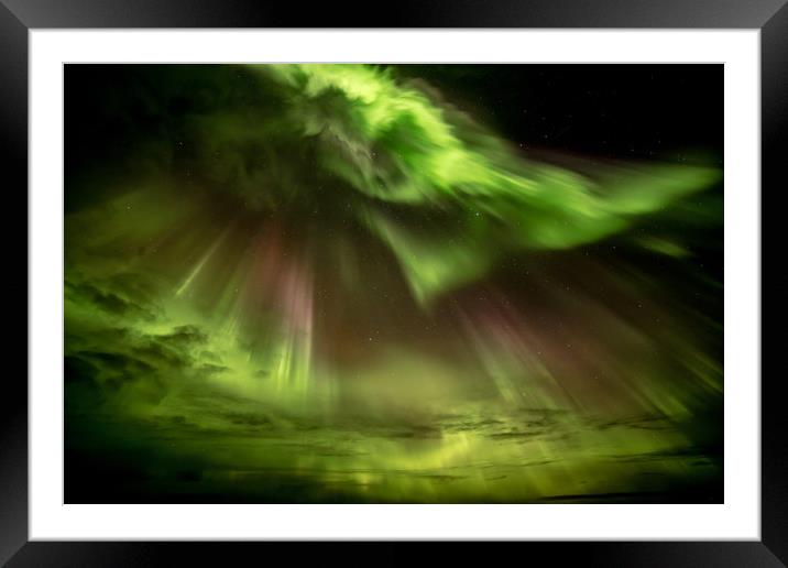 Aurora Storm  Framed Mounted Print by Steve Lansdell