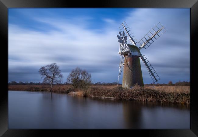 Norfolk Windmill Framed Print by Steve Lansdell