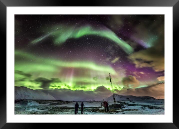 Night Light Iceland Framed Mounted Print by Steve Lansdell
