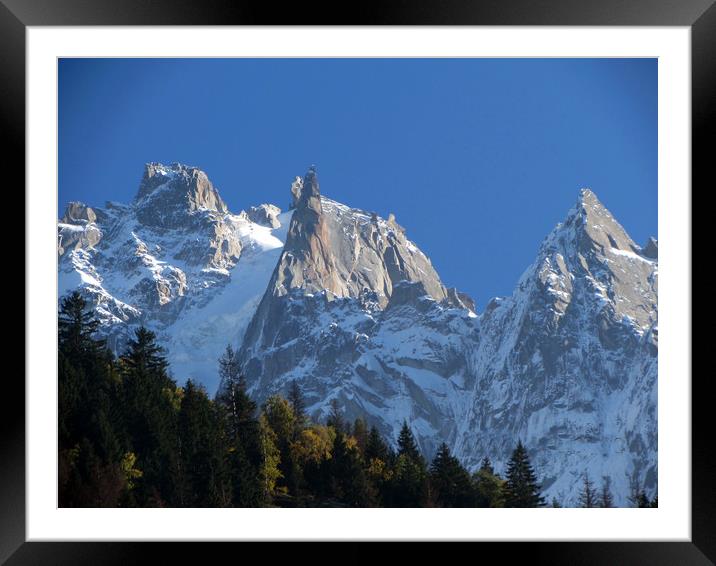 The Auguilles Chamonix Haute savoire Chamonix      Framed Mounted Print by alan todd
