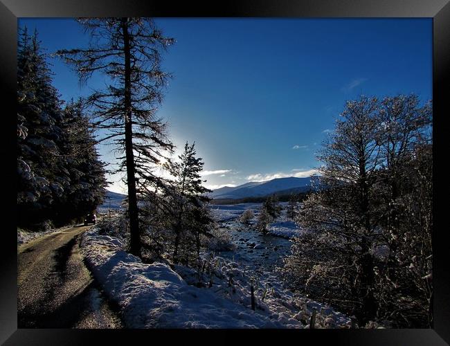     Winters day in glen Muick                      Framed Print by alan todd