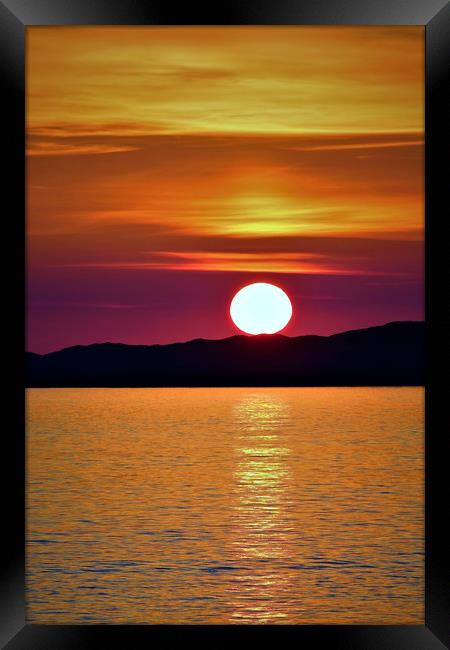 Night falls over Ardnamurchan Framed Print by alan todd