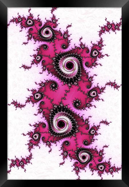 Pink Spiral Fractals  Framed Print by Vickie Fiveash