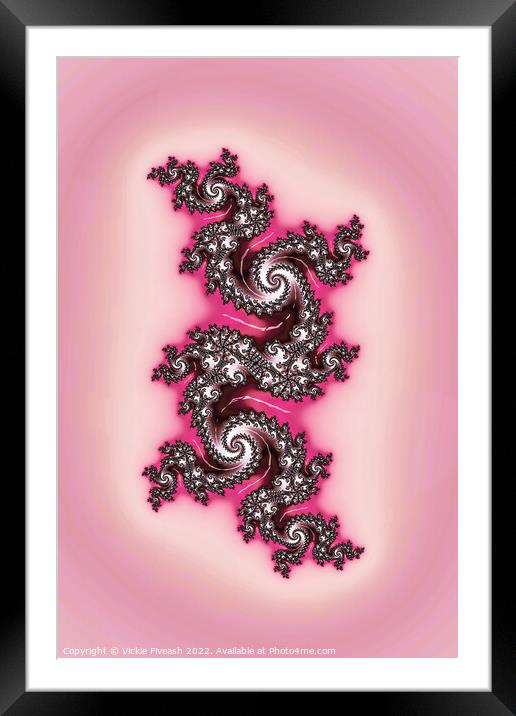 Pretty Pink Fractals Framed Mounted Print by Vickie Fiveash