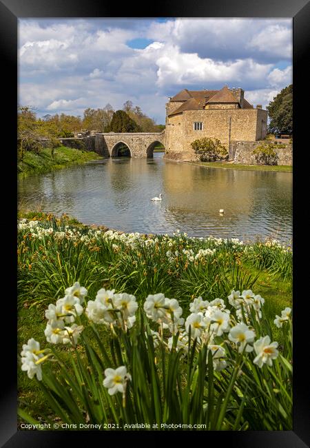 The Moat of Leeds Castle in Kent, UK Framed Print by Chris Dorney