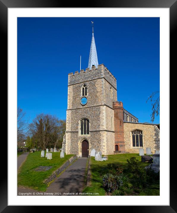 St. Mary the Great Church in Sawbridgeworth, Hertfordshire Framed Mounted Print by Chris Dorney