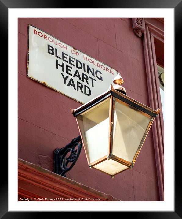 Bleeding Heart Yard in London, UK Framed Mounted Print by Chris Dorney