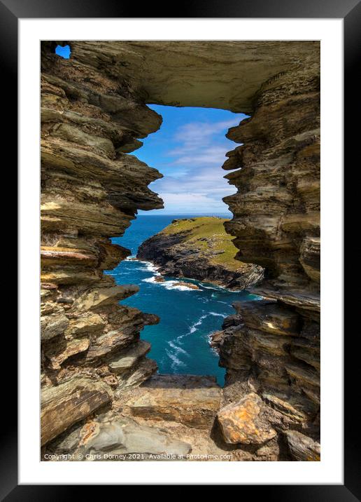 Stunning View from Tintagel Castle in Cornwall, UK Framed Mounted Print by Chris Dorney