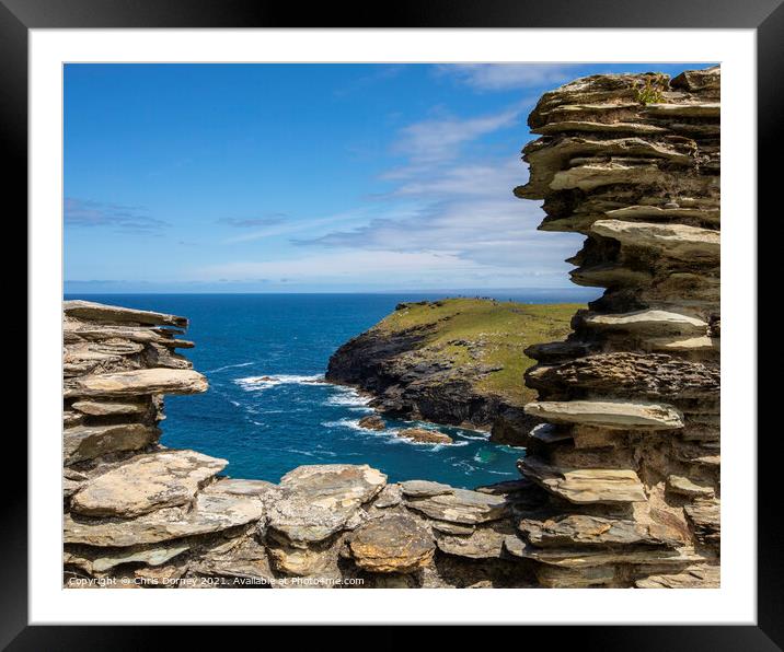 Stunning View from Tintagel Castle in Cornwall, UK Framed Mounted Print by Chris Dorney