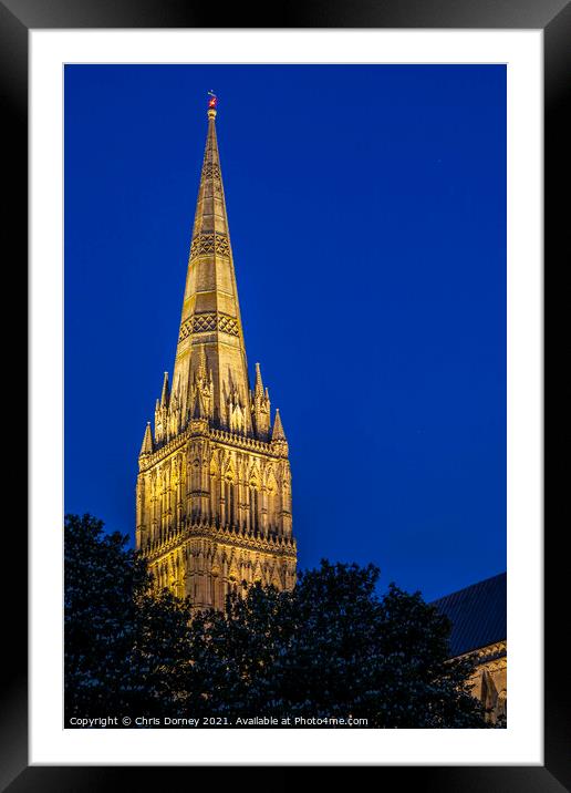 Salisbury Cathedral in Wiltshire, UK Framed Mounted Print by Chris Dorney