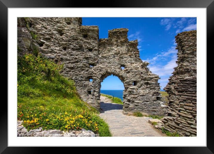 Tintagel Castle in Cornwall, UK Framed Mounted Print by Chris Dorney