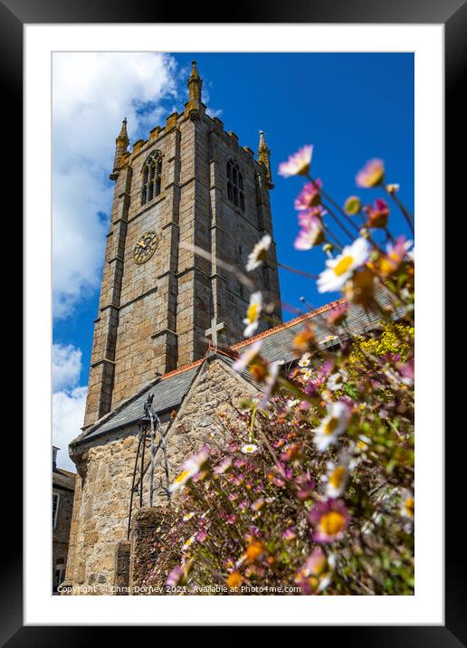 St. Ia Church in St. Ives, Cornwall Framed Mounted Print by Chris Dorney