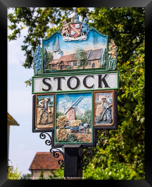 Village of Stock in Essex, UK Framed Print by Chris Dorney