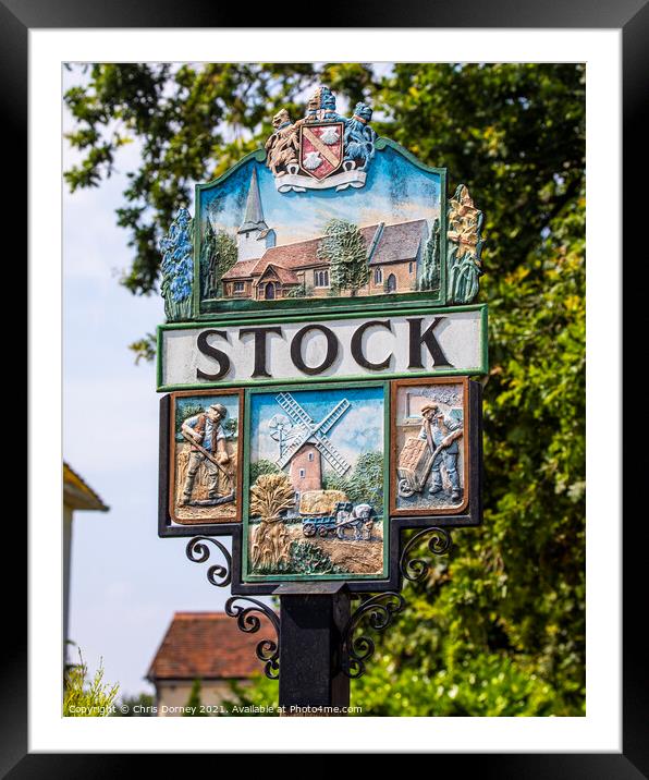 Village of Stock in Essex, UK Framed Mounted Print by Chris Dorney