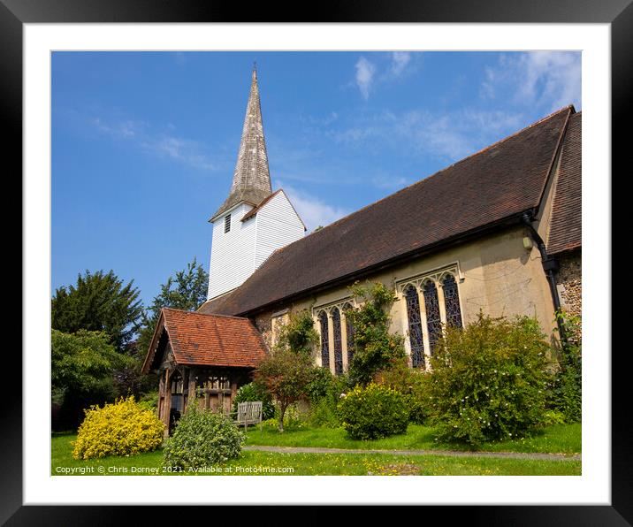 All Saints Church in Stock, Essex, UK Framed Mounted Print by Chris Dorney