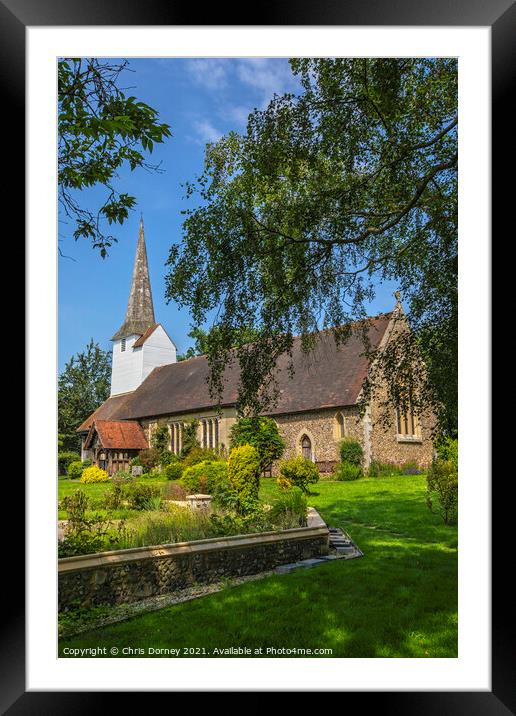 All Saints Church in Stock, Essex, UK Framed Mounted Print by Chris Dorney