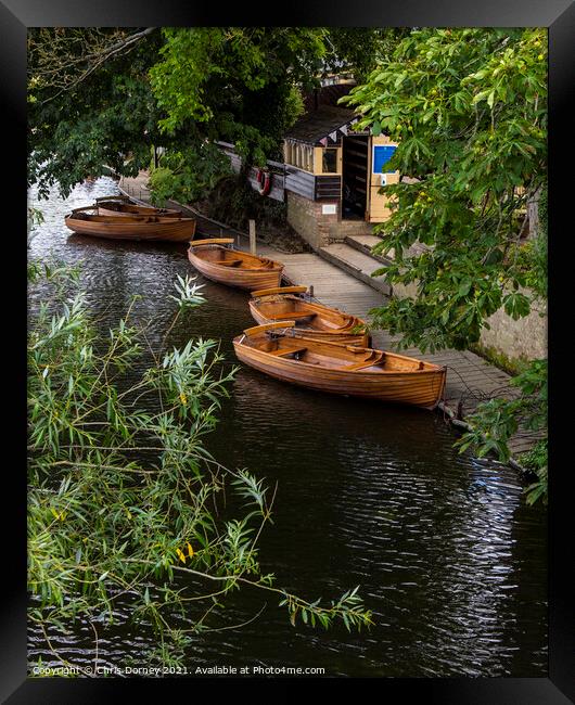 Boats on the River Stour in Dedham, Essex Framed Print by Chris Dorney