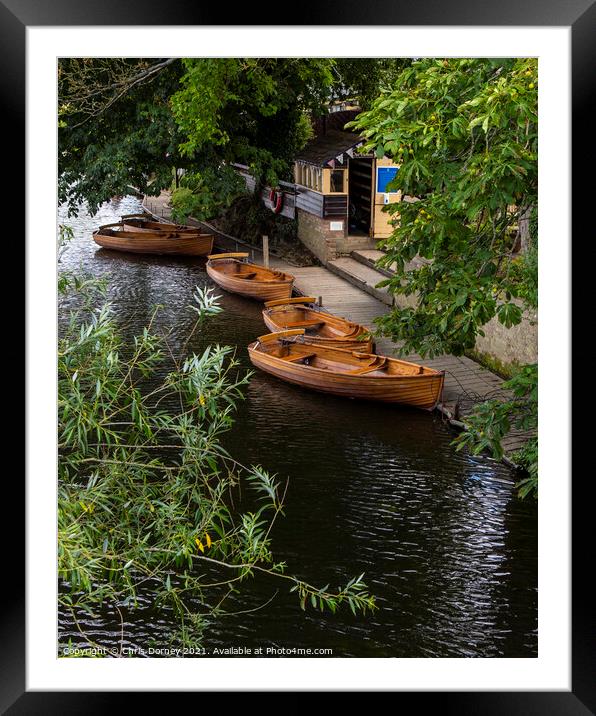 Boats on the River Stour in Dedham, Essex Framed Mounted Print by Chris Dorney
