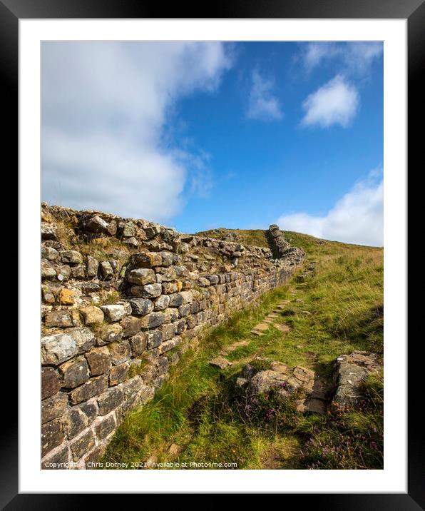 Hadrians Wall in Northumberland, UK Framed Mounted Print by Chris Dorney