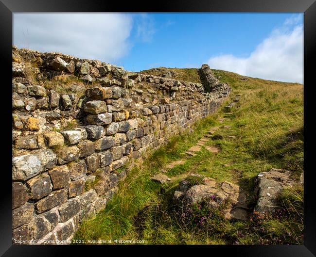 Hadrians Wall in Northumberland, UK Framed Print by Chris Dorney