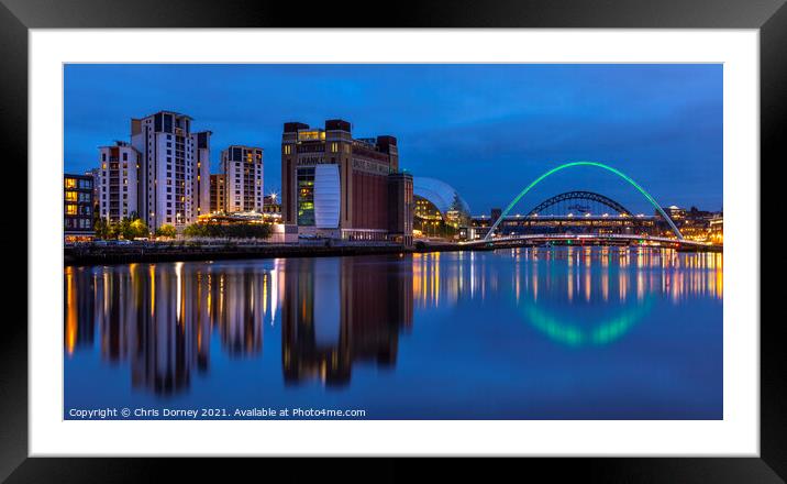 Quayside in Newcastle upon Tyne, UK Framed Mounted Print by Chris Dorney