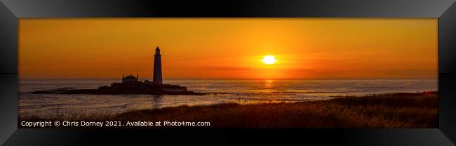 St. Marys Lighthouse at Whitley Bay in Northumberland, UK Framed Print by Chris Dorney