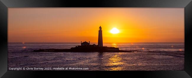 St. Marys Lighthouse at Whitley Bay in Northumberland, UK Framed Print by Chris Dorney