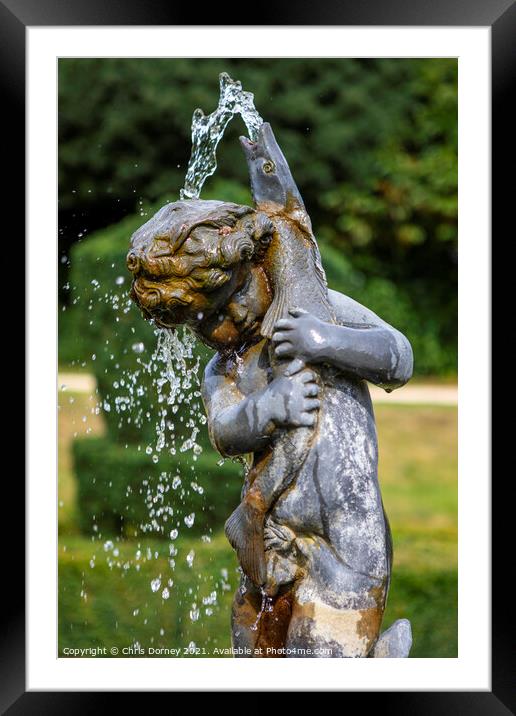 Fountain at Bridge End Garden in Saffron Walden, Essex Framed Mounted Print by Chris Dorney