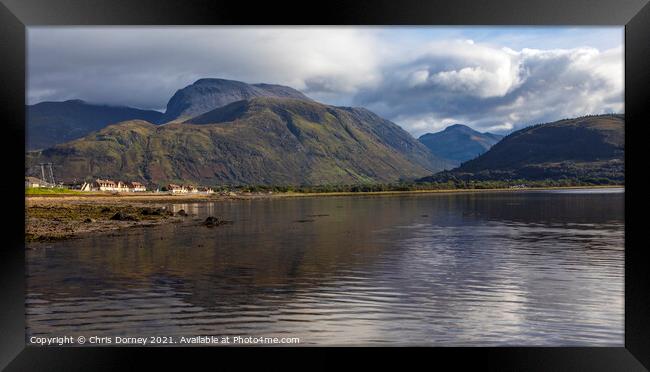 Ben Nevis Viewed From Loch Linnhe in Scotland Framed Print by Chris Dorney