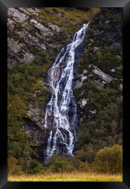 Steall Falls in the Highlands of Scotland Framed Print by Chris Dorney