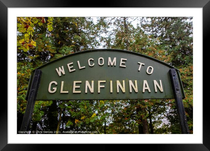 Welcome to Glenfinnan Sign in Scotland Framed Mounted Print by Chris Dorney