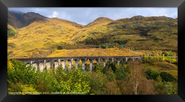 Glenfinnan Viaduct in the Scottish Highlands, UK Framed Print by Chris Dorney