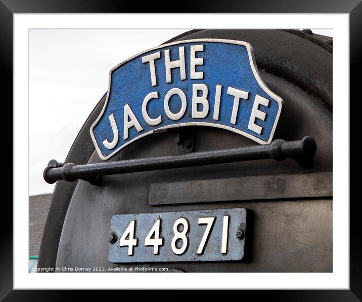 The Jacobite Steam Train in the Highlands of Scotl Framed Mounted Print by Chris Dorney