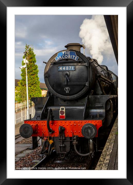 The Jacobite Steam Train in the Highlands of Scotland Framed Mounted Print by Chris Dorney