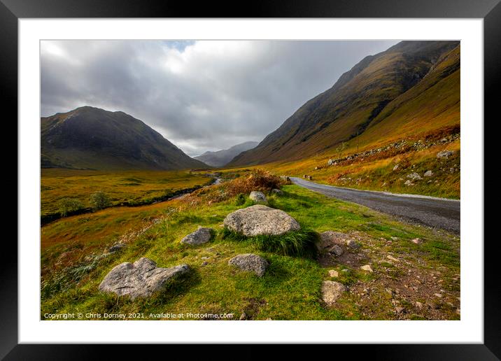 Glencoe in the Highlands of Scotland Framed Mounted Print by Chris Dorney