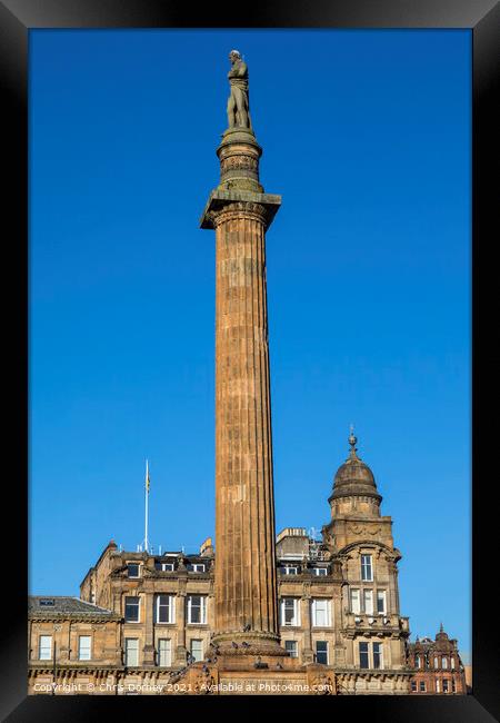 Sir Walter Scott Monument on George Square in Glasgow, Scotland Framed Print by Chris Dorney