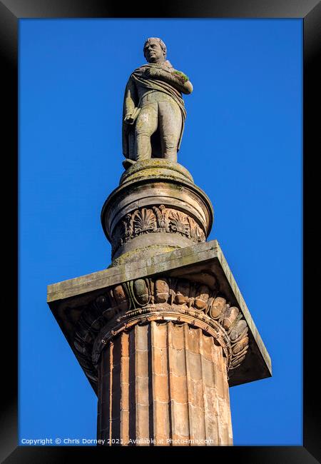 Sir Walter Scott Monument on George Square in Glasgow, Scotland Framed Print by Chris Dorney
