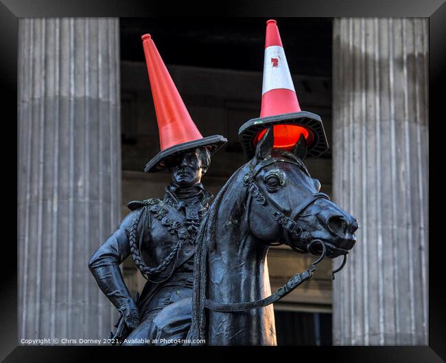 Duke of Wellington Statue in Glasgow, Scotland Framed Print by Chris Dorney