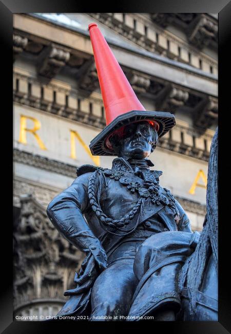 Duke of Wellington Statue in Glasgow, Scotland Framed Print by Chris Dorney