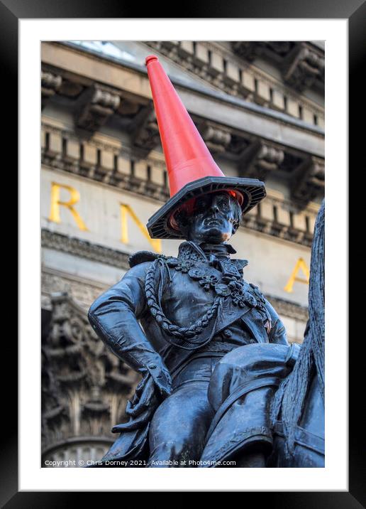 Duke of Wellington Statue in Glasgow, Scotland Framed Mounted Print by Chris Dorney