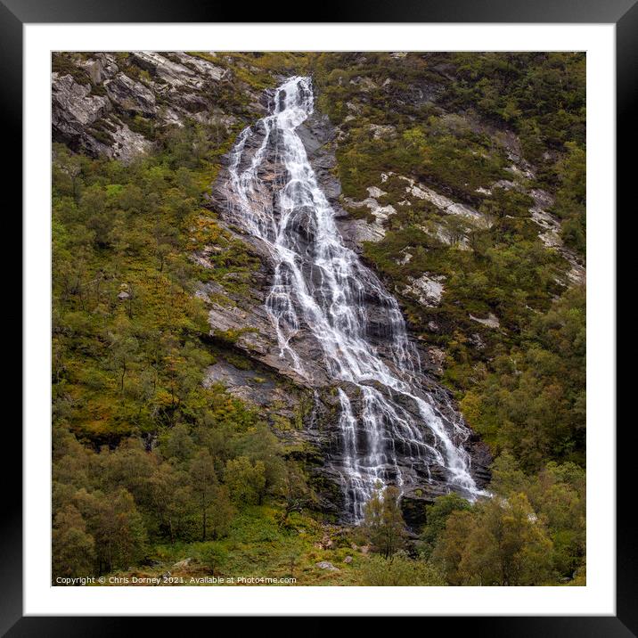 Steall Falls in the Highlands of Scotland, UK Framed Mounted Print by Chris Dorney