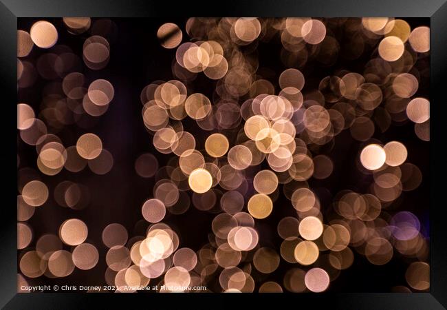 Abstract Out of Focus Lights Framed Print by Chris Dorney