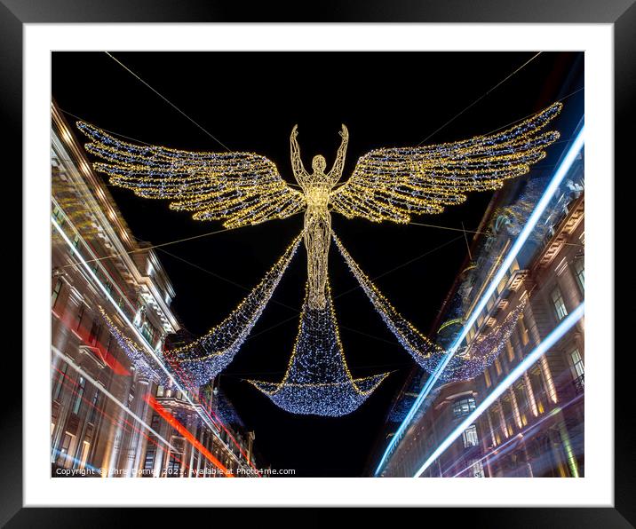 Regent Street Christmas Lights in London, UK Framed Mounted Print by Chris Dorney