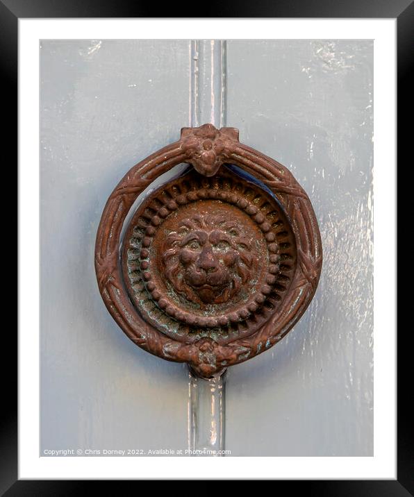 Ornate Door Knocker Framed Mounted Print by Chris Dorney