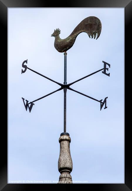 Weather Vane of the Curfew Tower in Moreton-in-Marsh, UK Framed Print by Chris Dorney